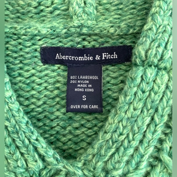 Abercrombie & Fitch Vtg. Green Hooded Sweater Sz XS S - Picture 4 of 7
